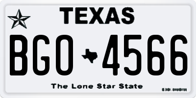 TX license plate BGO4566