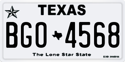 TX license plate BGO4568