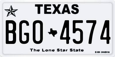 TX license plate BGO4574