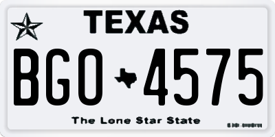 TX license plate BGO4575