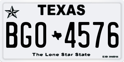 TX license plate BGO4576