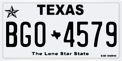 TX license plate BGO4579