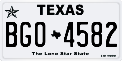 TX license plate BGO4582