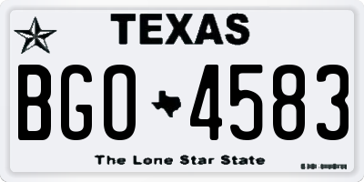 TX license plate BGO4583