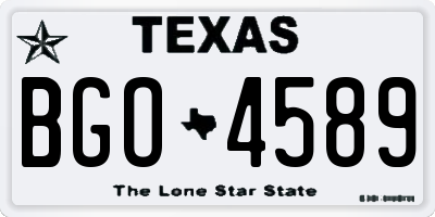 TX license plate BGO4589