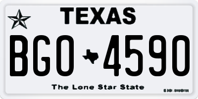 TX license plate BGO4590