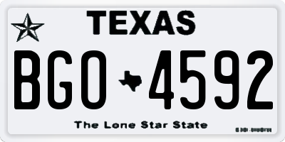 TX license plate BGO4592