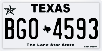 TX license plate BGO4593