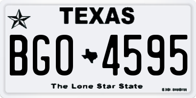 TX license plate BGO4595