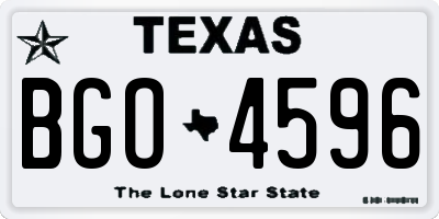TX license plate BGO4596