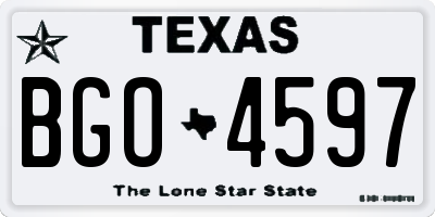 TX license plate BGO4597