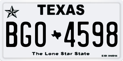TX license plate BGO4598
