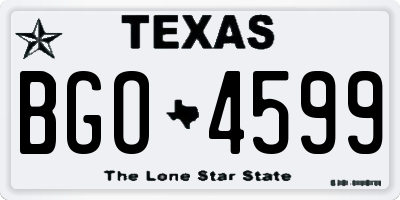 TX license plate BGO4599