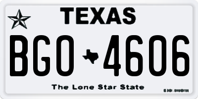 TX license plate BGO4606
