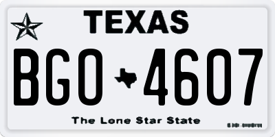 TX license plate BGO4607