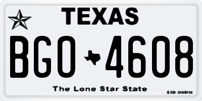 TX license plate BGO4608