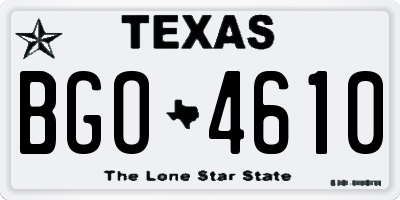 TX license plate BGO4610