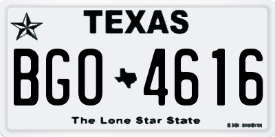 TX license plate BGO4616
