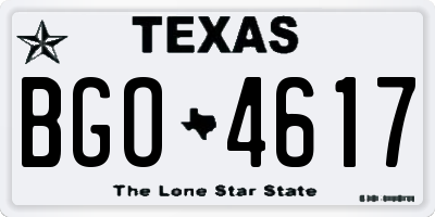 TX license plate BGO4617