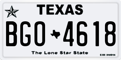 TX license plate BGO4618