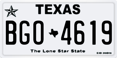 TX license plate BGO4619