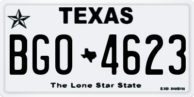 TX license plate BGO4623