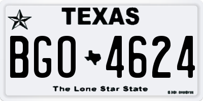 TX license plate BGO4624