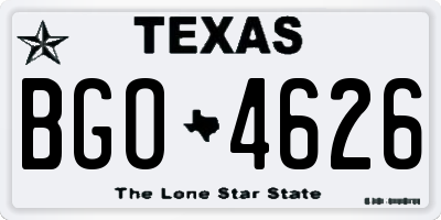 TX license plate BGO4626