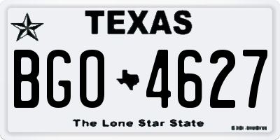 TX license plate BGO4627