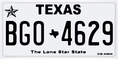 TX license plate BGO4629