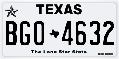 TX license plate BGO4632