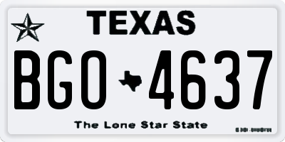 TX license plate BGO4637