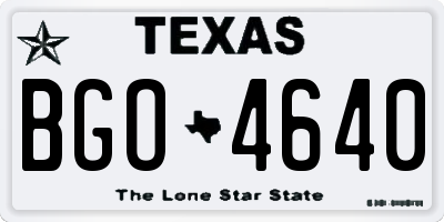 TX license plate BGO4640