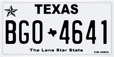 TX license plate BGO4641