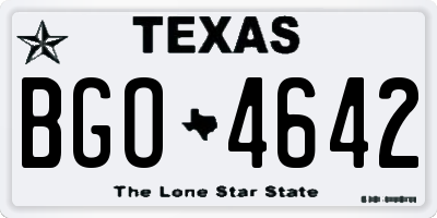 TX license plate BGO4642