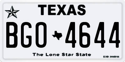 TX license plate BGO4644