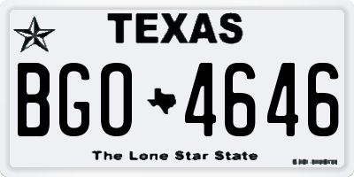 TX license plate BGO4646