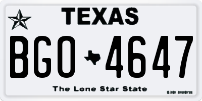 TX license plate BGO4647