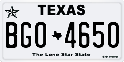 TX license plate BGO4650