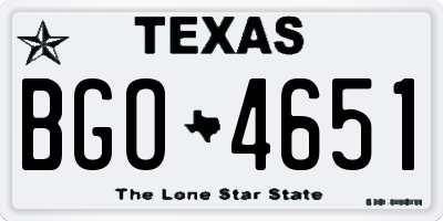 TX license plate BGO4651