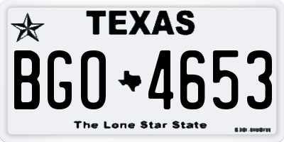 TX license plate BGO4653