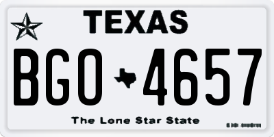 TX license plate BGO4657