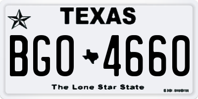 TX license plate BGO4660