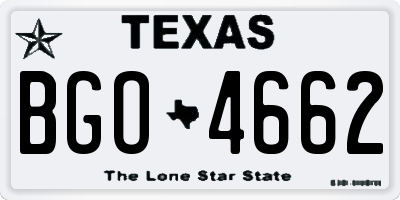 TX license plate BGO4662