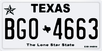 TX license plate BGO4663