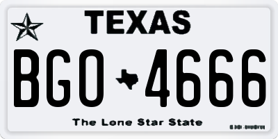 TX license plate BGO4666