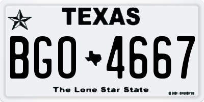 TX license plate BGO4667