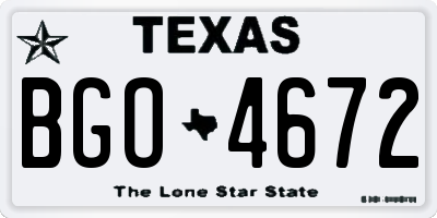 TX license plate BGO4672