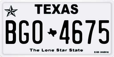 TX license plate BGO4675