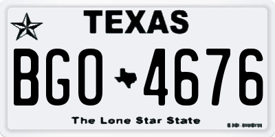 TX license plate BGO4676